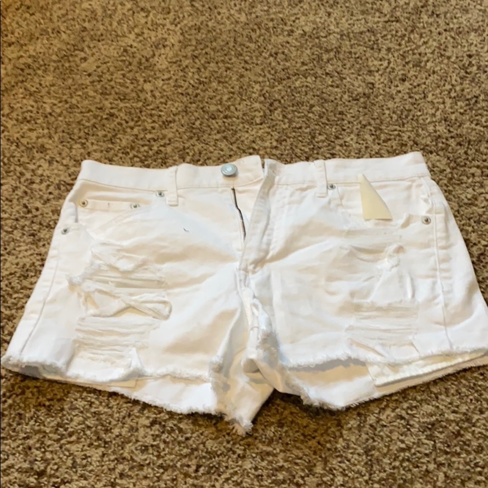 white jean shorts
